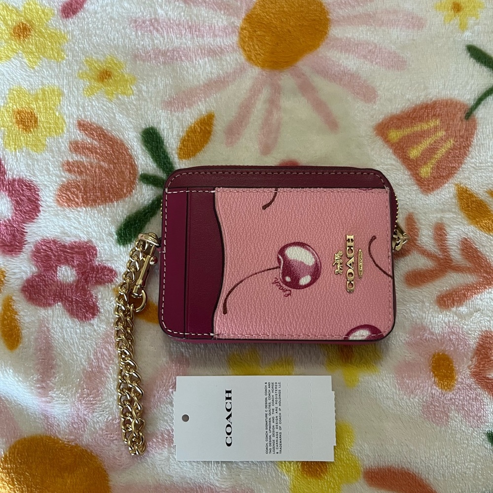 Coach Cherry Zip Card Case
